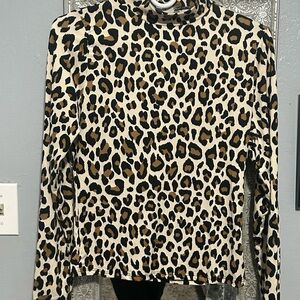 Gaze Leopard Print Blouse - Black and Brown